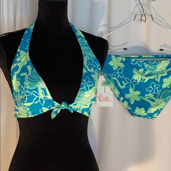 Lilly Pulitzer Other - Lilly Pulitzer Palm Beach Blue and Lime Green 2pc